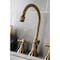 Kingston Brass KS2983ZX Widespread Bathroom Faucet with Brass Pop-Up, Antique Brass KS2983ZX - alternate 3